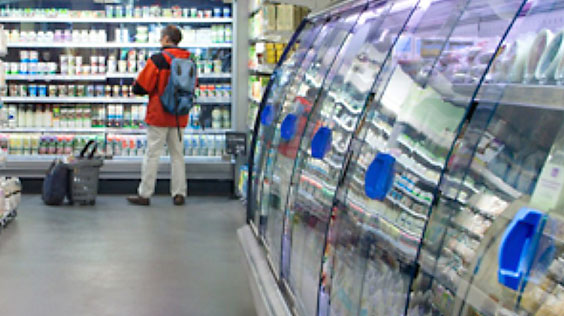 Supermarket refrigerated display case