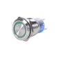 19mm IP67 Anti-Vandal Stainless Steel Push Button Switch Illuminated Green Ring