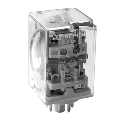 10A (2 Pole Changeover) 250VAC/30VDC Octal Power Relay (230VAC Coil) | Hongfa