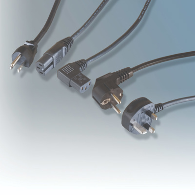 Plug Set - UK Three-Pin, 2 Metre Black Cable