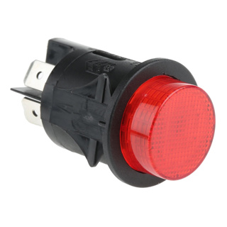 Red Illuminated 25mm Diameter 250VAC Circular Push-Button