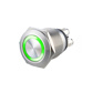 16mm IP67 Anti-Vandal Stainless Steel Push Button Switch Illuminated Green Ring